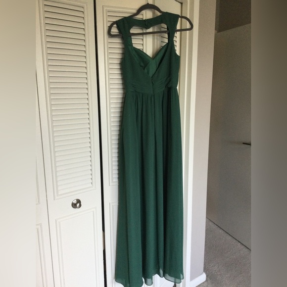 Azazie Raine Dark Green dress with pockets - Picture 5 of 8